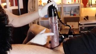 Extreme medical femdom by nurse with ESTIM, maximum cock pumping.