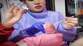 Doctor Femdom 2 Nurses Cruelly Torment Slave with Sounding