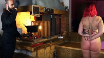 Older women hogtied and abused by security staff in intense BDSM act