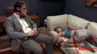 Rough BDSM submissive eagerly takes a hard dick then gets rammed