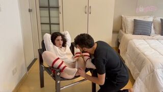 BDSM sex toy porn captures my helpless surrender under his brutal gaze